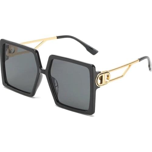 Driving Glasses Women Oversized Square Frame Letter D Sunglasses Vintage D shape Oversized Frame Popular Fashion Glasses