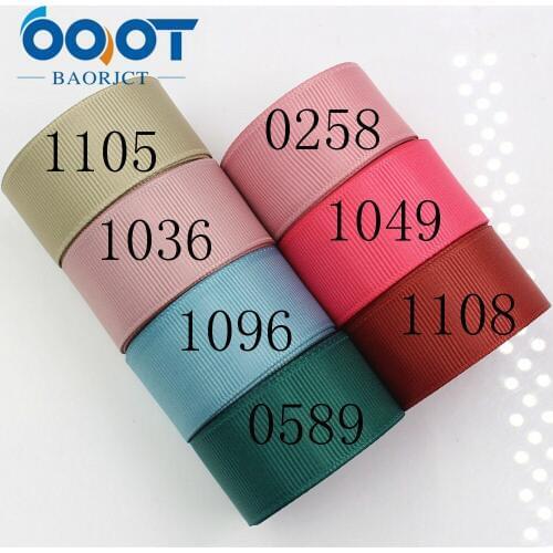 OOOT BAORJCT 177132 25mm 10yard Solid Color Ribbons Thermal transfer Printed grosgrain Wedding Accessories DIY handmade material