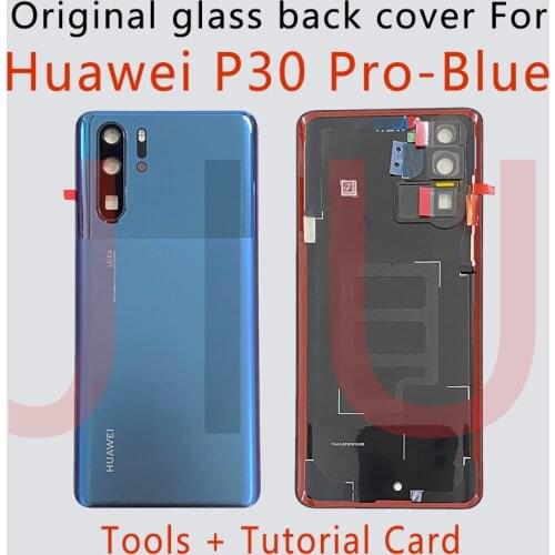 Original New Battery Door For Huawei P30 Pro Back Glass Housing Cover Repair Parts p30 pro Back Battery Cover Mystic Blue