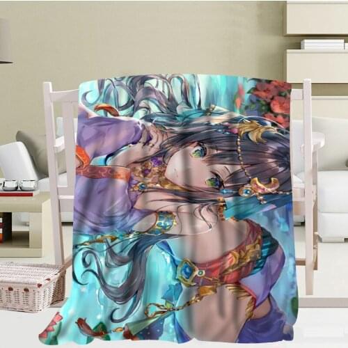 Custom Sexy Anime Girl Blanket Coral Blankets Travel Sofa Falafel Blankets Soft Fluffy Warm 56x80inch 50X60inch 40X50inch