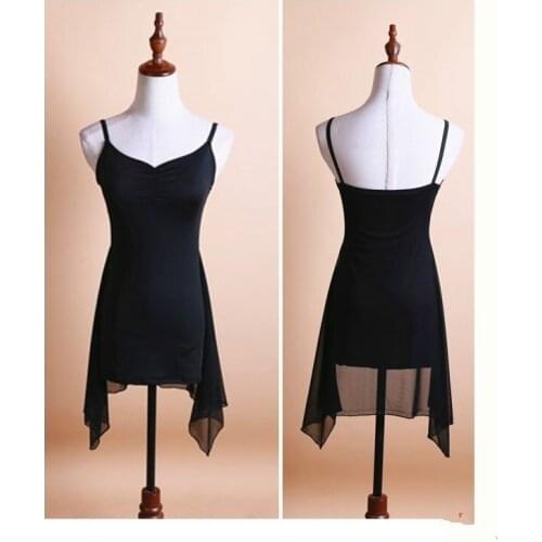 Latin Dance Dress For Girls Black Competition Clothes Straps Practice Dresses Childrens Performance Wear Latin Costumes