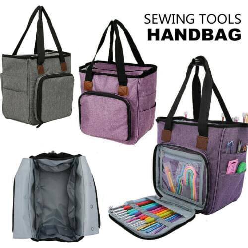 Portable Wool Storage Bag Crochet Hooks Yarn Tool Sewing Needles Carry Organizer Case Handbag DIY Knitting Accessories