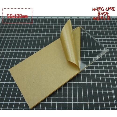 TRANSPARENT / CLEAR BASES for Miniatures - Rectangle 100x50mm Clear Bases