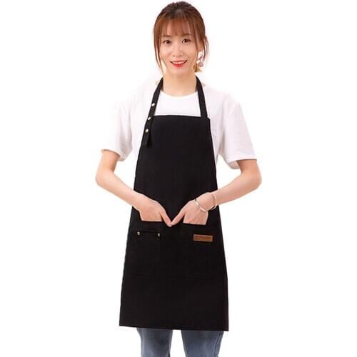 Canvas Adjustable Work Baking Chef Kitchen Coffee Cooking BBQ Cover Pocket Apron Household Cleaning Tools