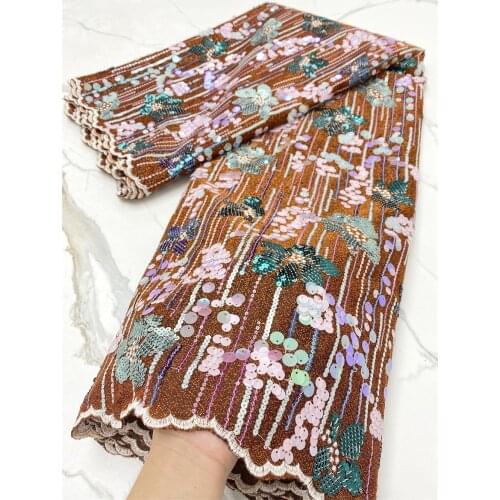 Special Velvet Lace Fabric 2021 High Quality Lace Nigerian Lace Fabric For Women Dress African Tulle Lace With Sequins 4341B