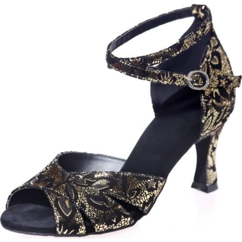 7.5cm heel soft bottom leather sole lady dance shoes suede latin Salsa Tango indoor dancing sandals concise design classic shoes