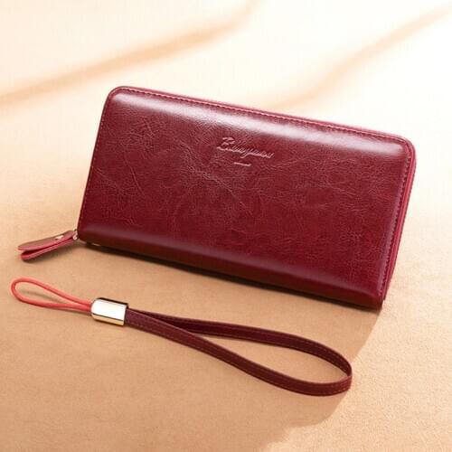 Women Genuine Leather Wallet New European And American Fashion Long First Layer Cowhide Wallet Multi-card Clutch Casual Wallets