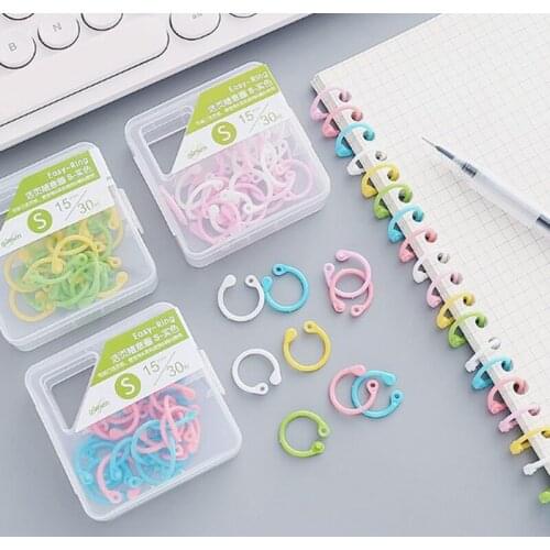 1Set Colored Easy Ring Paper Book Loose Leaf Binder Multi-function Circle Calendar Ring Keychain Binding Supplies Stationery