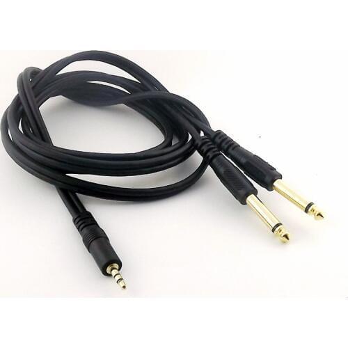 1pc Gold Plated 3.5mm 3pole Male Stereo to Dual 6.35mm Male Mono Plug M/M Y Splitter Cable for Phone to Mixer 5ft/1.5m