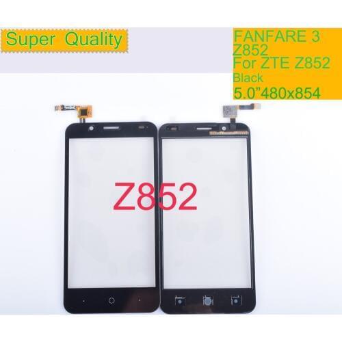 10Pcs/lot Touch Screen Digitizer For ZTE FANFARE 3 Z852 Touch Panel Touchscreen Lens Front Glass Sensor NO LCD Z852 Touch Screen