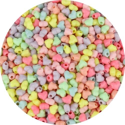 200pcs Acrylic Charm Beads Multi-style Heart Spacer Beads For DIY Making Bracelets Necklace Loose Beads Jewelry Findings 9*8*6mm
