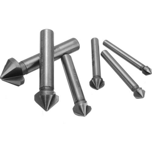 6pcs Industrial Countersink Drill Bit Set Woodworking Drill Bits Metal Working Chamfer Chamfering Cutter 90 Degree