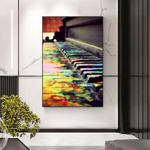 Abstract Colorful Piano Canvas Paintings Modern Wall Art Prints Poster Living Room Decorative Paintings On The Wall Home Decor