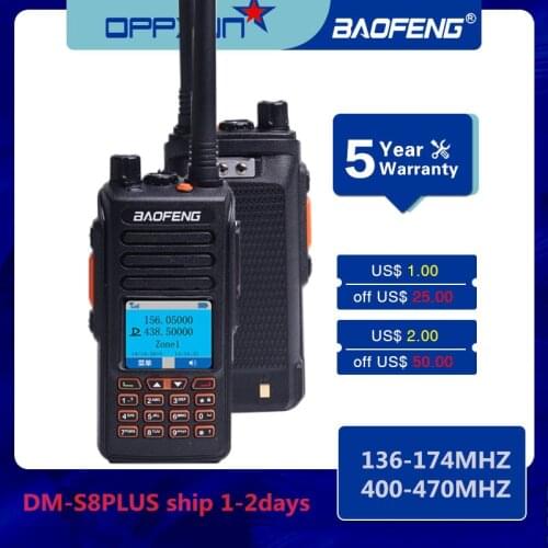 Baofeng Walkie Talkie DMS8Plus VHF UHF Dual Band Digital Analog DMR Repeater Upgrade Professional CB Ham Transceiver 2 Way Radio