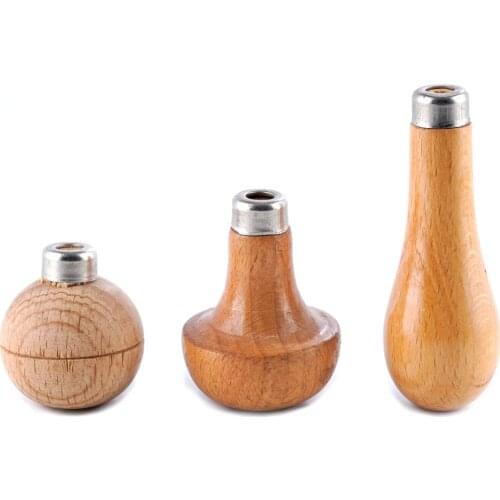 DZQ 3pcs Wooden File Handle Beading Tool Holder with different shapes for File Cutting Tool Craft