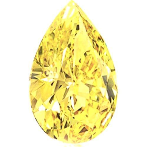 Long rarity pear shape light yellow cubic zirconia beads fancy vivid yellow stones for jewelry making CZ DIY