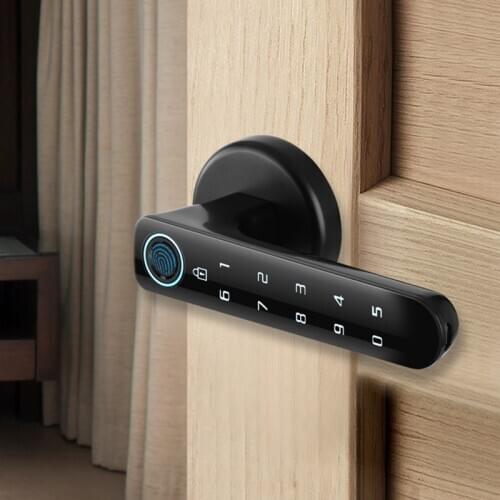 Smart Fingerprint Password Code Number Lock Electric biometrics Door Lock for indoor wooden metal door