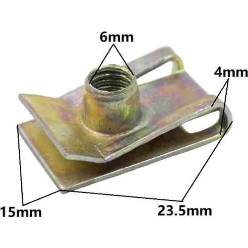 Ka li li Screw Fixed Fastener Clip Bronze Tone Spring U-Type Gasket Metal Car Door Panel