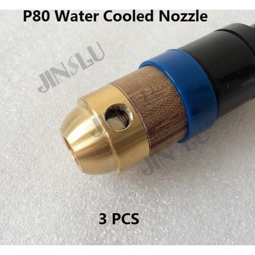3PCS P-80 P80 Water Cooled Cooling Adpater Kit CNC Auto Cutting Machine Plasma Torch Straight Pilot Arc Plasma Torch Consumables