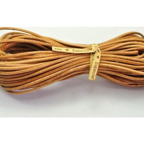32.8 feet Natural Color Round Real Leather Jewelry Cord 2mm
