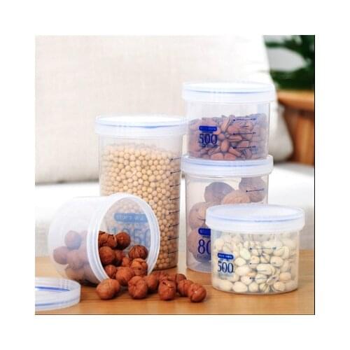 Kitchen Food Grain Storage Box Round Sealed Plastic Rotary Open Cover Milk Powder Can Waterproof And Compressive Storage Can