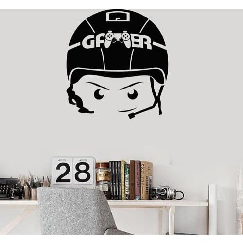 Boy Video Games Headphones Vinyl Wall Decal Game Wall Stickers Home Decor Bedroom Art Mural