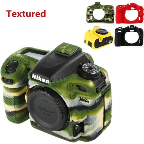 Top Texture Design Rubber Silicon Case Body Cover Protector Frame Skin for Nikon D7500 only Soft