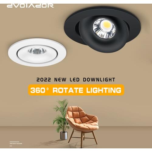 Led Downlight Dimmable Recessed Downlight Round Led Spot 7W 12W 15W Anti-Glare Indoor Ceiling Lamp Living Room Bedroom Lighting