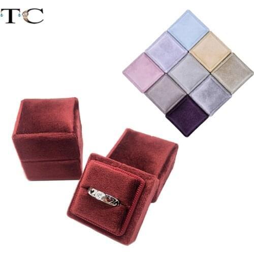 Single Ring Box Jewelry Container Wedding Ring Box High Quality Velvet Box Earrings Storage Jewelry Packaging Box Ring Box 1pc