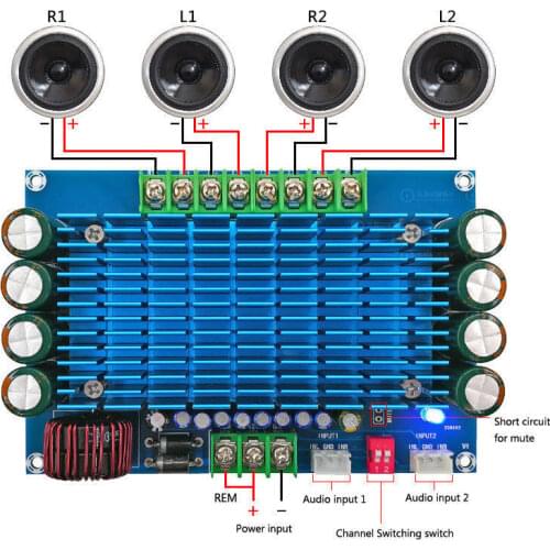 50W *4 TDA7850 Car 4 Channels 12V Large Power Audio ACC Digital Amplifier Board
