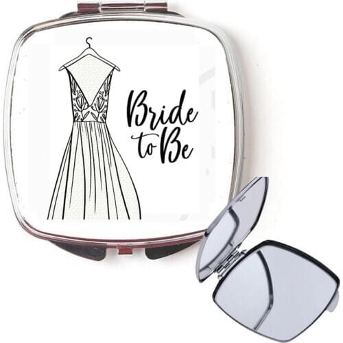 Dress Bride to be compact mirror Bridal Shower travel beach pool Wedding engagement bachelorette hen Party gift box decoration