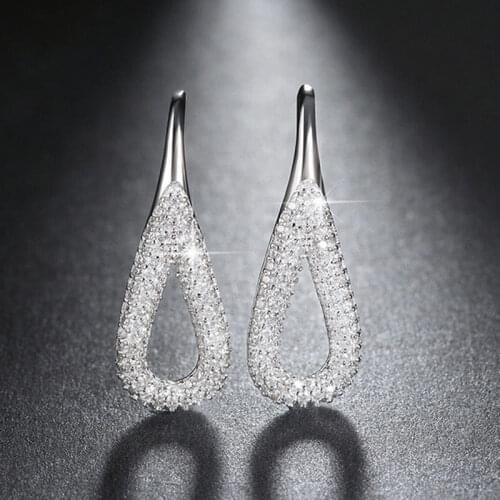 2019 full zircon Earrings South American Style Exquisite Earrings Wholesale New Wild Lady Drop Shape Full Zircon earring