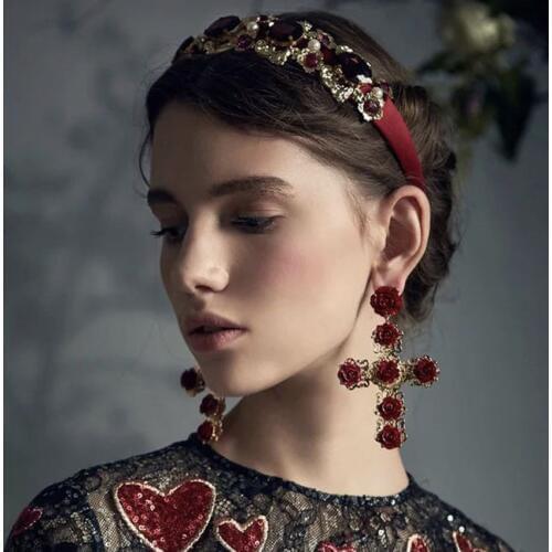 New European and American Baroque headband set wild luxury court ball personality headband 979