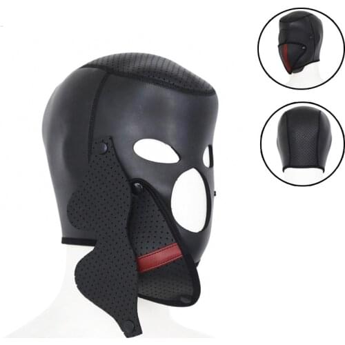 Pup Puppy Play Cool Hood Mask BDSM Bondage Restraints Toys Male Removable Mask Fetish Hood Pet Role Play Sex Toys For Couples