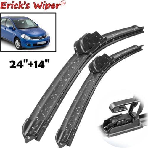 Ericks Wiper LHD Front Wiper Blades For Nissan Tiida C11 2004 - 2012 Windshield Windscreen Front Window 24"+14"