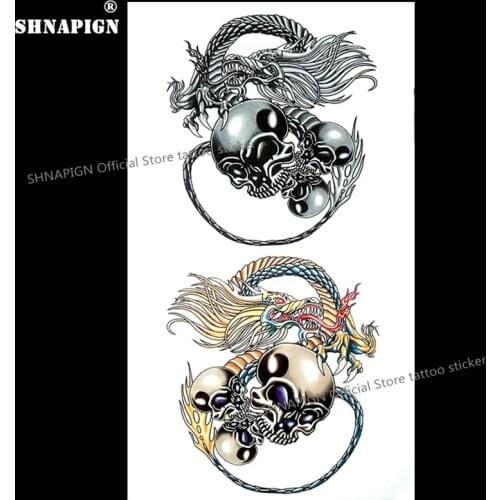 SHNAPIGN The Wizard Dragon Temporary Tattoo Body Art Arm Flash Tattoo Stickers 17*10cm Waterproof Fake Henna Painless Sticker