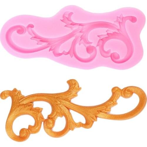 Flower Vine Border Silicone Molds Baroque Scroll Relief Fondant Mold Chocolate DIY Cake Decorating Tools Candy Clay Resin Moulds
