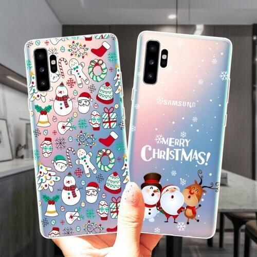Cute Merry Christmas Santa Claus Elk Silicone Case Cover For Samsung M51 M31 M11 M21 M30S M10 M20 NOTE 20 Ultra 10 Lite Pro 9
