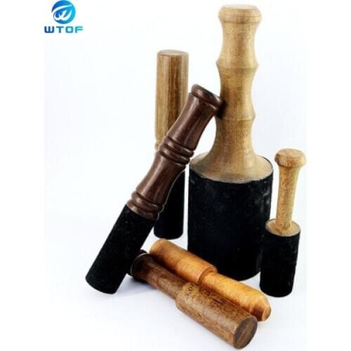 Tibetan Bowl Leather Stick Hammer Mallet Stick Wood Handle Tibetan Buddhist Meditation Singing Bowl