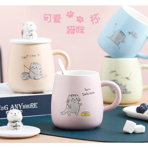 Three-dimensional cat ceramic mug Cup Korean department store creative mug student gift fashion cup coffee cup SP27
