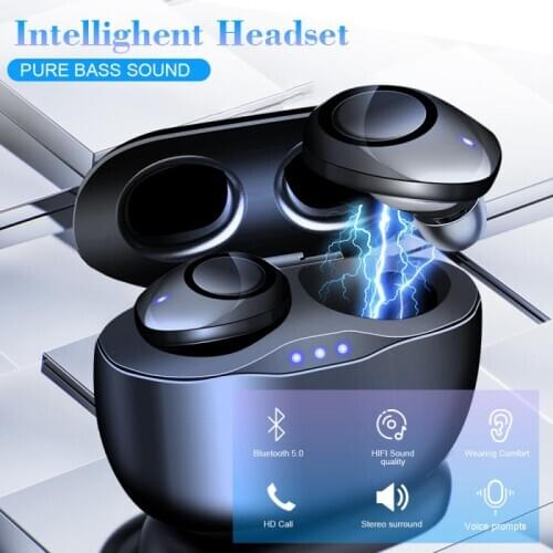 50pcs T20 TWS Wireless Headphones With Charging Box Bluetooth 5.0 Headphones Stereo Sports Waterproof Earbuds Headsets With Mic