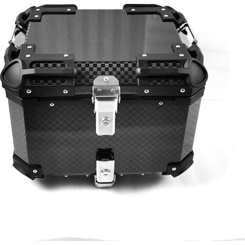 Motorcycle Electric Vehicle Universal Modification 12K Carbon Fiber 45L Trunk Luggage Motorcycle Storage Box Waterproof Tail Box