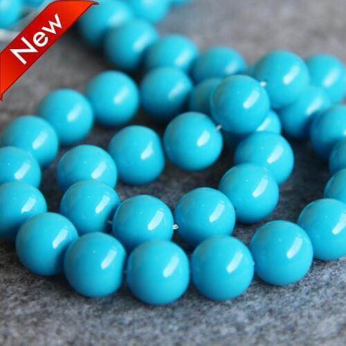 2021 New For Necklace&Bracelet 12mm Sky Blue Shell Pearl Beads DIY Gifts For Women Girl Loose Beads Jewelry Making Design 15inch