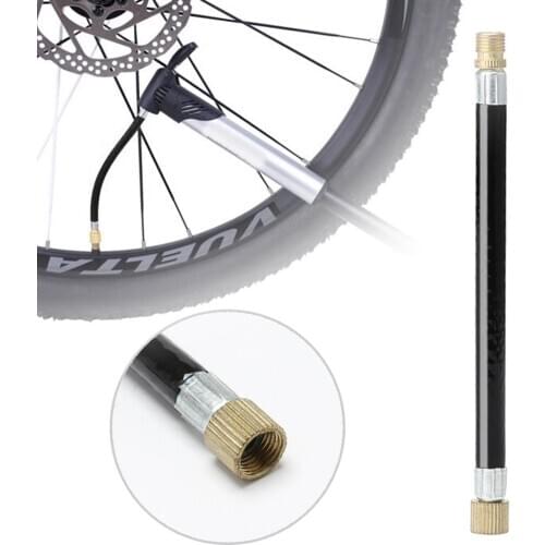 1pc MTB Bike Tire Gas Valve Adapter Rubber Copper Inflater Air Pump Extension Pipe Tube 120x10x10mm for Bike Bicycle Accessories