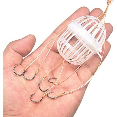 1Pcs Fishing Hooks Explosion Baits Cage Sea Box Hook Monsters With Six Strong Carbon Steel Plastics Carp Spherical Tackle Tools