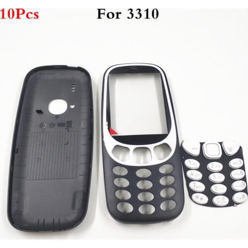 10Pcs/lot New Full Housing For Nokia 3310 Face Frame Battery Cover Case With English Keyboard
