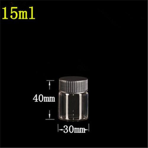 24 pcs 21 mm Screw Mouth 30x40 mm Empty Transparent Glass Bottles With Black Plastic Cap DIY 15 ml Little Jars Containers
