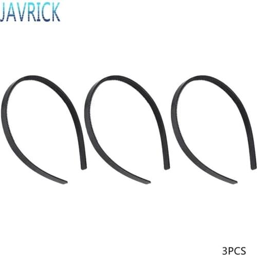 3Pcs Women Girls Black Acrylic Dual Row Teeth Comb Hair Hoop 7mm Width Headband AUG5