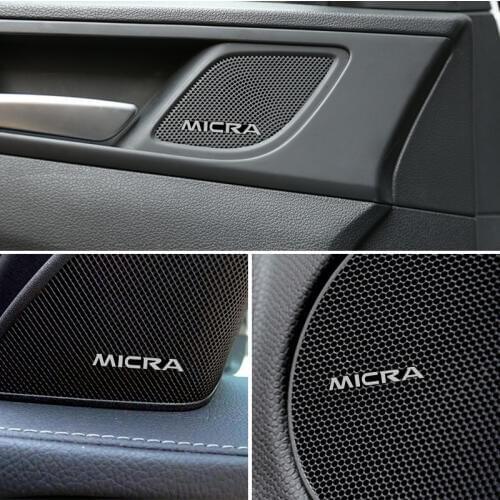 3D Car Styling Sticker Aluminum Emblem interior Speaker audio Badge for Nissan Micra