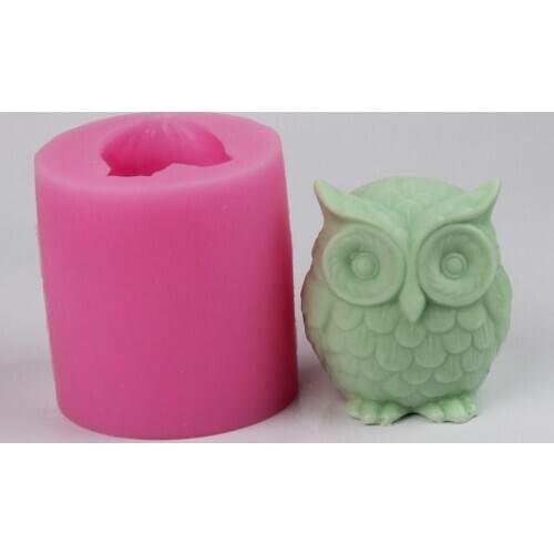 3D Silicone Soap Molds Owl Shaped Handmade Resin Craft Chocolate Candy Mould Cake Baking Tools Sugarcraft Fondant Soap Mold